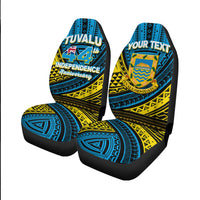 (Custom Personalised) Tuvalu Car Seat Covers 44th Independence Anniversary - Tribal Pattern - LT12 - Polynesian Pride