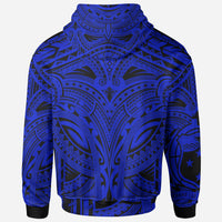 Samoall Over Hoodie Samoa Coat ofrms (Blue) - Polynesian Pride