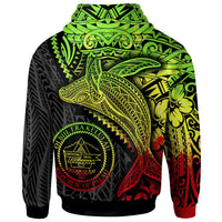 Palau Zip up Hoodie Humpback Whale & Coat of Arms Reggae - Polynesian Pride