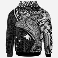 Papua New Guinea Zip up Hoodie Humpback Whale & Coat of Arms White - Polynesian Pride