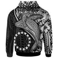 Cook Islands Zip up Hoodie Humpback Whale & Coat of Arms White - Polynesian Pride