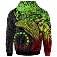 Cook Islands Zip up Hoodie Humpback Whale & Coat of Arms Reggae - Polynesian Pride