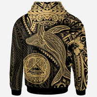 American Samoa Hoodie Humpback Whale & Coat of Arms Gold - Polynesian Pride