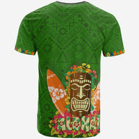 Hawaii All Over T Shirt Aloha Hawaii Tiki Statue (Green) - Polynesian Pride