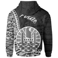 French Polynesia Zip Hoodie Pirae Seal of French Polynesia Polynesian Patterns - Polynesian Pride