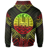 French Polynesia Hoodie French Polynesia Seal Reggae Tribal Patterns - Polynesian Pride