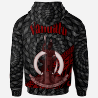 Vanuatu Zip Hoodie Red Polynesian Patterns With Bamboo - Polynesian Pride