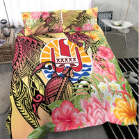 French Polynesia Bedding Set - Flowers Tropical With Sea Animals - Polynesian Pride
