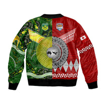 Mate Ma'a Tonga Ngatu And Australia Kangaroos Aboriginal Bomber Jacket Rugby Together LT8 - Polynesian Pride