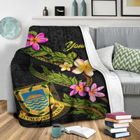 Tuvalu Polynesian Custom Personalised Blanket - Plumeria Tribal - Polynesian Pride