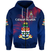 Cayman Islands Zip Hoodie Coat of Arms Independence Anniversary Simple Style Blue LT8 Unisex Blue - Polynesian Pride