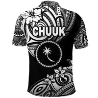 FSM Chuuk Polo Shirt Unique Vibes Black LT8 - Polynesian Pride