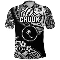 FSM Chuuk Polo Shirt Unique Vibes Black LT8 - Polynesian Pride