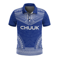 Chuuk Polo Shirt Chuuk Flag Polynesian Chief Tattoo Flag Version Unisex White - Polynesian Pride