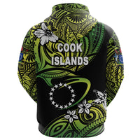 Cook Islands Rugby Hoodie Unique Vibes Green - Polynesian Pride