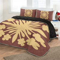 Hawaiian Royal Pattern Quilt Bed Set - Coral - G2 Style - AH - Polynesian Pride