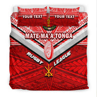 (Custom Personalised) Tonga Rugby Mate Ma'a Tonga Tapa Pattern Bedding Set - LT2 - Polynesian Pride