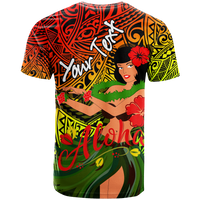 Custom Hawaii Hula Girl Reggae T Shirt LT2 REGGAE - Polynesian Pride