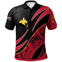 Papua New Guinea Polo Shirt Symmetrical Lines Unisex Black - Polynesian Pride