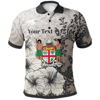 Fiji Polo Custom Vintage Luxury Floral Style Unisex Nude - Polynesian Pride
