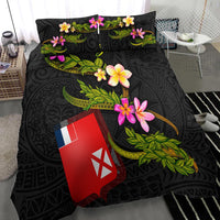 Wallis and Futuna Polynesian Custom Personalised Bedding Set - Plumeria Tribal - Polynesian Pride
