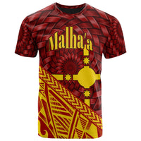 Rotuma T Shirt Malha a Tapa Patterns With Bamboo Red - Polynesian Pride