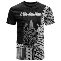 New Caledonia Islands T Shirt Llle des Pins Seal Of New Caledonia Islands Polynesian Patterns Unisex Black - Polynesian Pride