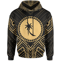 Chuuk State Hoodie Chuuk State Seal Gold Tribal Patterns Unisex Black - Polynesian Pride