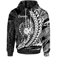 Samoa Hoodie White Wings Style Unisex Black - Polynesian Pride