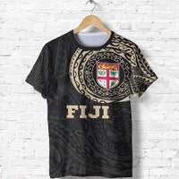 Fiji T Shirt Fijian Flag Polynesian Tattoo Style Unisex Black-Gold - Polynesian Pride