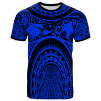Polynesian T Shirt Polynesian Patterns Maui Tattoo (Blue) Unisex Blue - Polynesian Pride