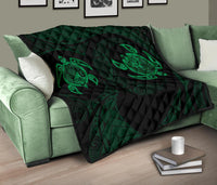 Hawaii Polynesian Turtle Premium Quilt Green - Polynesian Pride