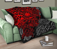 Samoa Polynesian Premium Quilt - Red Turtle Flowing - Polynesian Pride