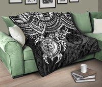 Pohnpei Polynesian Premium Quilt - Polynesian White Turtle - Polynesian Pride