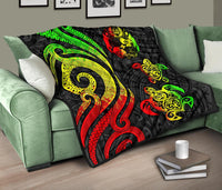 Tonga Polynesian Premium Quilt - Reggae Tentacle Turtle - Polynesian Pride