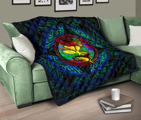 Polynesian Hawaii Premium Quilt - Colorful Turtle Shark - Polynesian Pride