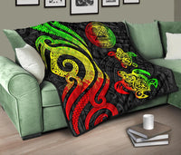 American Samoa Premium Quilt - Reggae Tentacle Turtle - Polynesian Pride