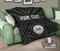 Tahiti Personalised Premium Quilt - Tahiti Seal In Polynesian Tattoo Style (Black) - Polynesian Pride