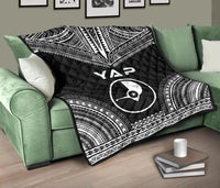 Yap Premium Quilt - Yap Flag Polynesian Chief Black Version - Polynesian Pride