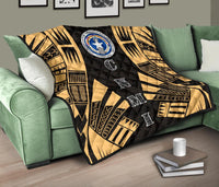 Northern Mariana Islands Premium Quilt - Northern Mariana Islands Seal Polynesian Gold Tattoo - Polynesian Pride