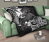 Polynesian Wallis and Futuna Premium Quilt - White Shark Polynesian Tattoo - Polynesian Pride