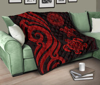 American Samoa Premium Quilt - Red Tentacle Turtle - Polynesian Pride