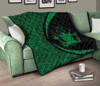 Cook Islands Coat Of Arms Polynesian Premium Quilt - Circle Style - 08 - Polynesian Pride