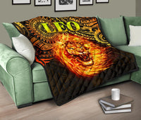 Sun In Leo Zodiac Premium Quilt Polynesian Tattoo Unique Vibes - Polynesian Pride