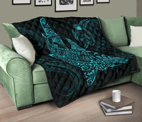 Polynesian Quilt - Polynesian Blue Shark Warrior Tattoo - Polynesian Pride