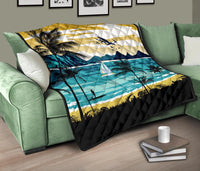 Hawaiian Poster View Classic Premium Quilt - Polynesian Pride