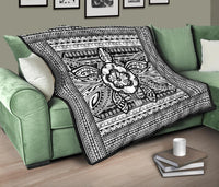 Hawaii Polyensian Turtle Premium Quilt White - Polynesian Pride