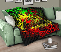 Polynesian Wallis and Futuna Premium Quilt - Reggae Shark Polynesian Tattoo - Polynesian Pride