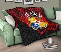 Tonga Polynesian Premium Quilt - Tongan Coat Of Arms Polynesian Tattoo - Polynesian Pride
