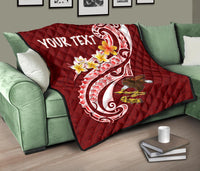 American Samoa Custom Personalised Premium Quilt - AS Seal Polynesian Patterns Plumeria - Polynesian Pride